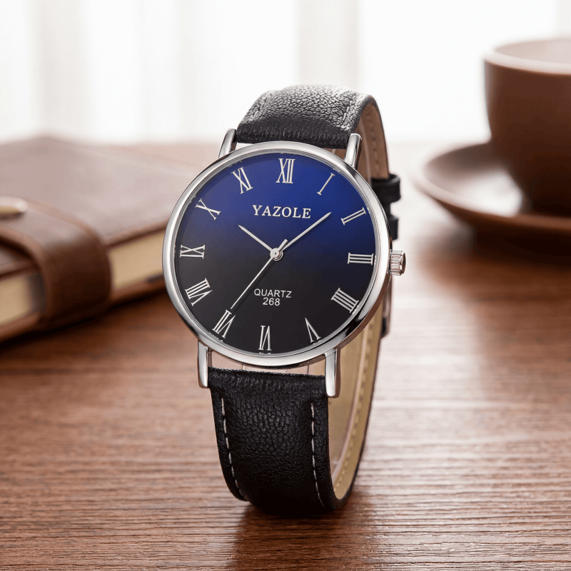 Leather Watch Band Men - YAZOLE Orologi al quarzo minimalisti da