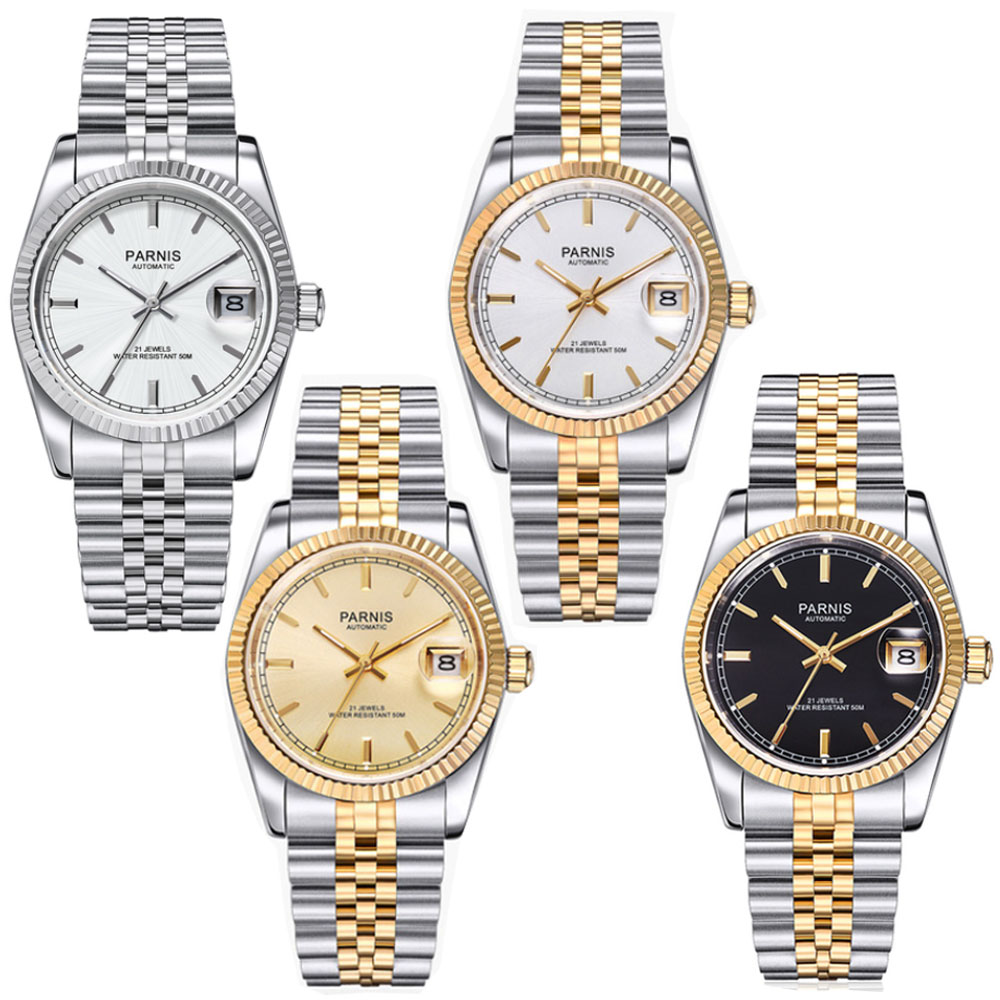 Rolex Watch Datejust - Parnis 36mm Orologio Automatico da Uomo