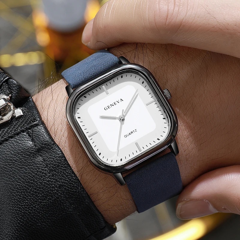 Leather Watch Band Men - Orologio da uomo alla moda con