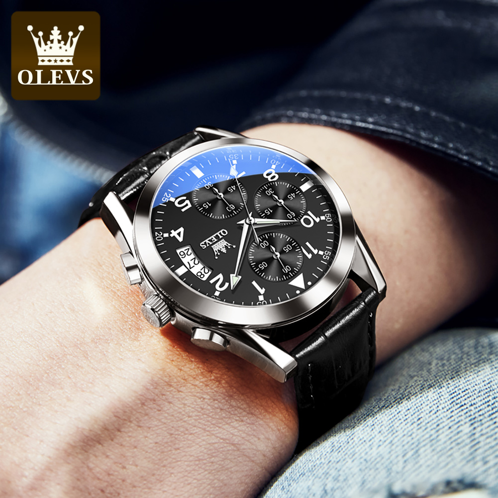 OLEVS Orologio al quarzo da uo - Leather Watch Band Men recensione e prezzo