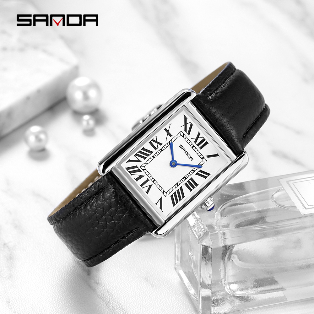Sanda orologi da polso rettang - Leather Watch Band Men recensione e prezzo
