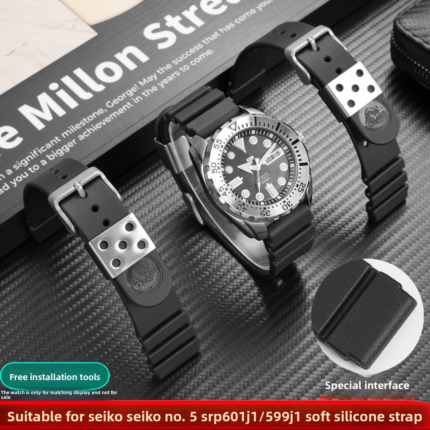 Cinturino in silicone da 22 mm - Seiko Watch 5 Sports recensione e prezzo